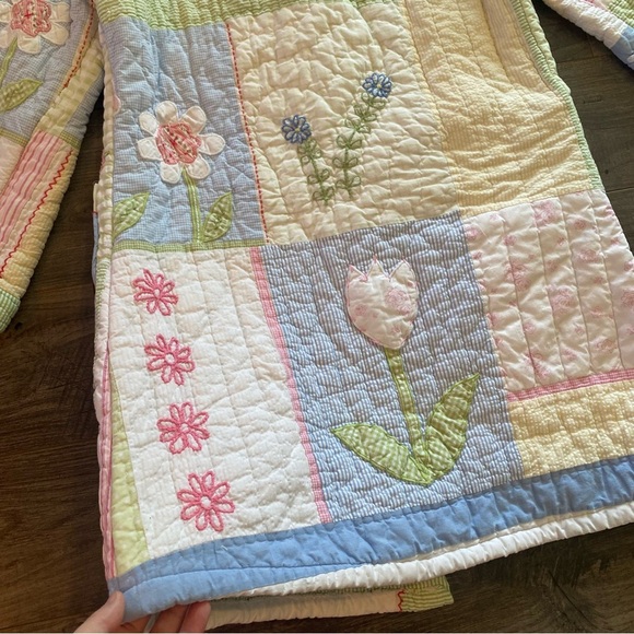 Vintage Quilt coat handmade patchwork quilted coat floral details - Picture 3 of 11